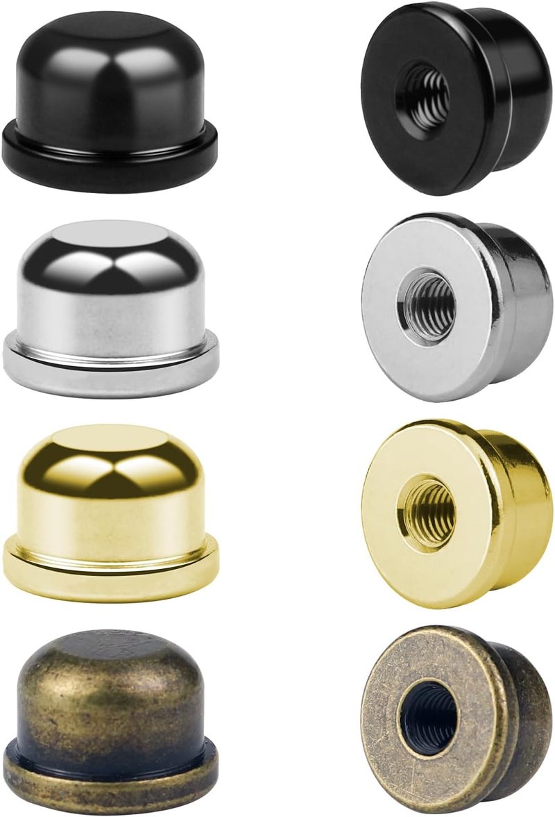 Aecsze 8 PCS 1/4-27 Lamp Finials, Lamp Shade Screw Cap for Lamp Shade Bracket Harp Top, Lamp Finial Knob Lamp Shade Screw Cap Lamp Fittings (1/2 Inch Tall, 4 Colors) - Image 1